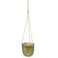 Floristik24 Pakabinamas puodas stiklinis dekoratyvinis stiklinis puodas retro žalias rudas 14,5cm 2vnt