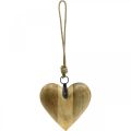 Floristik24 Medinė širdelė, dekoratyvinė širdelė pakabinimui, širdies puošmena H19cm