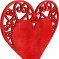 Floristik24 Širdelė ant pagaliuko, dekoratyvinė kištuko širdelė, vestuvių puošmena, Valentino diena, širdelės puošmena 16 vnt