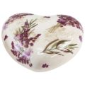 Floristik24 Širdies puošmena keraminė dekoracija levandų stalo puošmena keramika 8,5cm