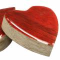 Floristik24 Mango medžio širdelės Glazūruotos Natūralios, Raudonos 4,3cm × 4,6cm 16vnt