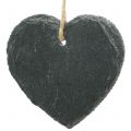 Floristik24 Šiferio širdelė pakabinimui 7 x 7,5 cm 6 vnt