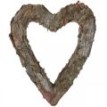 Deco širdies atvira pušies žievė rudens puošmena kapo puošmena 30 × 24cm