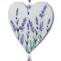 Floristik24 Širdelė su levandų motyvu pakabinama, vestuvės, Viduržemio jūros vasaros dekoracija, Valentino diena, levandų širdelė 4vnt