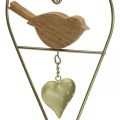 Floristik24 Dekoratyvinės širdelės metalui pakabinti su paukščių medžiu 12×18cm 2vnt