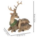 Dekoratyvinė elnių šeimos figūrėlė su sniegu kaip žiemos puošmena, 17 cm | Floristik24.lt