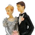 Floristik24 Vestuvių pora sidabrinėms vestuvėms 14cm