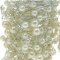 Floristik24 Vestuvių dekoracija, dekoratyvinė perlų virvelė, girlianda su perlais, dekoratyvinė viela 2,5m 2vnt