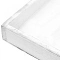 Floristik24 Dekoratyvinis padėklas baltas kvadratinis medinis dėklas shabby chic 24,5×24,5cm