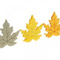 Floristik24 Taškinė dekoracija rudens, klevo lapai, rudeniniai lapai auksiniai, oranžiniai, geltoni 4cm 72p