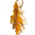 Floristik24 Dekoratyviniai lapai mediena pakabinti spalvinga rudens puošmena 6,5×4cm 12vnt