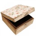 Floristik24 Medinė dėžutė su dangteliu papuošalų dėžutė medinė dėžutė 20×20×9,5 cm
