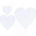 Medinės širdelės dekoracijos vestuvinės širdelės baltos 3/5/7cm 50psl