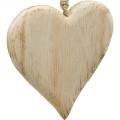 Floristik24 Dekoratyvinė širdelė Valentino dienos medinė širdelė pakabinti natūralaus medžio dekoracijai 4vnt