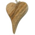 Floristik24 Medinė širdelės kabykla širdelės medžio dekoracija pakabinti gamta 14cm