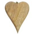 Floristik24 Medinė širdelės kabykla širdelės medžio dekoracija pakabinti gamta 26cm