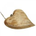 Floristik24 Medinė širdelė, pakabinama širdelė, mango medžio širdelė 16×20cm