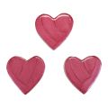 Floristik24 Medinės širdelės dekoratyvinės širdelės rožinė blizgi išsklaidyta dekoracija 4,5cm 8vnt