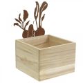 Floristik24 Augalinės dėžutės mediena su rūdžių dekoravimu daržovių vazonas 17×17×12cm