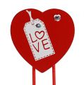 Floristik24 Mediniai segtukai širdelė &quot;Love&quot; dekoratyvinė širdelė Valentino dovana 2vnt