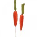 Floristik24 Deco morkos, Velykiniai papuošimai, morkos ant vielos, dirbtinės daržovės oranžinė, žalia H11cm 36p