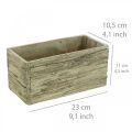 Floristik24 Augalų dėžė betoninė stačiakampė mediena atrodo ruda 23×10,5cm H11cm