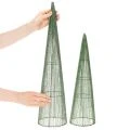 Metaliniai gėlių kūgiai, žali, gėlių kompozicijoms, 62 cm, 2 vnt. | Floristik24.lt