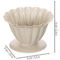 Dubuo, taurė, gėlės taurelė, kreminės spalvos dekoracija, 9 cm | Floristik24.lt