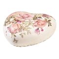 Floristik24 Keramikinė dekoratyvinė širdelė su rožėmis keramika stalui 10,5cm