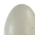 Floristik24 Keraminiai velykinių kiaušinių papuošimai pilko aukso taškeliais Ø8cm H11cm 2vnt