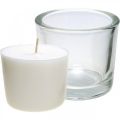 Floristik24 Žvakė stiklinėje Žvakių indelis vaško žvakė balta Ø9cm H8cm