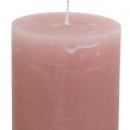 Floristik24 Stulpinės žvakės dažytos rožine spalva 85×200mm 2vnt