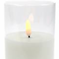 Floristik24 LED žvakė stiklinėje tikro vaško baltumo Ø7,5cm H10cm