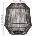 Juoda žvakidė, dekoratyvinis žibintas, vielinis krepšelis, Ø24cm, aukštis28cm | Floristik24.lt