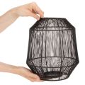 Juoda žvakidė, dekoratyvinis žibintas, vielinis krepšelis, Ø24cm, aukštis28cm | Floristik24.lt