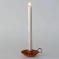 Floristik24 Žvakidė su rankena senovinės išvaizdos nerūdijančio plieno Ø13cm H4,4cm