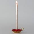 Floristik24 Žvakidė su rankenos emaliu atrodo raudona, auksinė Ø13cm H4,4cm