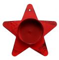 Floristik24 Žvaigždės formos žvakidė arbanei 10x7cm raudona