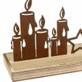 Floristik24 Medinis padėklas žvakės siluetas patina 50cm × 17cm