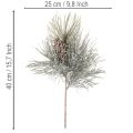 Dirbtinė pušies šaka su kankorėžiais, žiemiška, 40 cm | Floristik24.lt