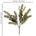 Dirbtinė eglės šakelė su kankorėžio dekoracija, 41 cm | Floristik24.lt