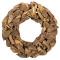 Floristik24 Dekoratyvinis vainikas, pagamintas iš natūralaus medžio gabalėlių, apvalus, 35 cm