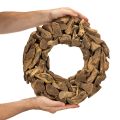 Dekoratyvinis vainikas, pagamintas iš natūralaus medžio gabalėlių, apvalus, 35 cm | Floristik24.lt