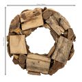 Dekoratyvinis vainikas, pagamintas iš natūralaus medžio gabalėlių, apvalus, 35 cm | Floristik24.lt