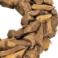 Dekoratyvinis vainikas, pagamintas iš natūralaus medžio gabalėlių, apvalus, 35 cm | Floristik24.lt