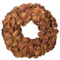 Floristik24 Džiovinto lotoso vainikas, dekoratyvinis durų vainikas, 35 cm