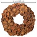Džiovinto lotoso vainikas, dekoratyvinis durų vainikas, 35 cm | Floristik24.lt