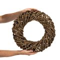 Dekoratyvinis vainikas iš natūralių šakų, rotango vainikas, apvalus, didelis, 45 cm. | Floristik24.lt