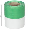 Žalia ir balta muaro rašto vainiko juostelė, 100 mm x 25 m - tautinė juostelė, taftos apvadas, kaspinėlis, dekoratyvinė juostelė | Floristik24.lt