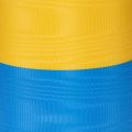 Mėlyna ir geltona muaro vainiko juostelė, 100 mm, tautinė juostelė, klubo juostelė, dekoratyvinė juostelė, šventinė gedulo juostelė, acetatas | Floristik24.lt